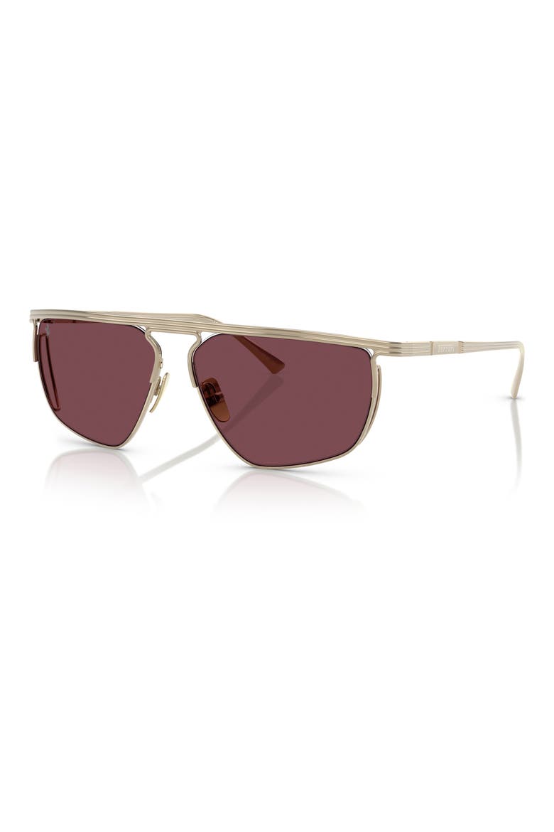 59mm Irregular Sunglasses, Alternate, color, PALE GOLD / BORDEAUX