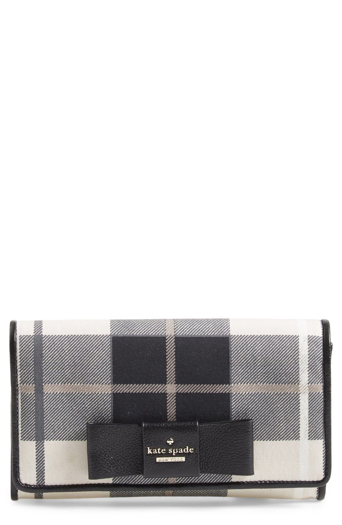 Kate Spade New York 'julia street - plaid tally' clutch, Main, color, 