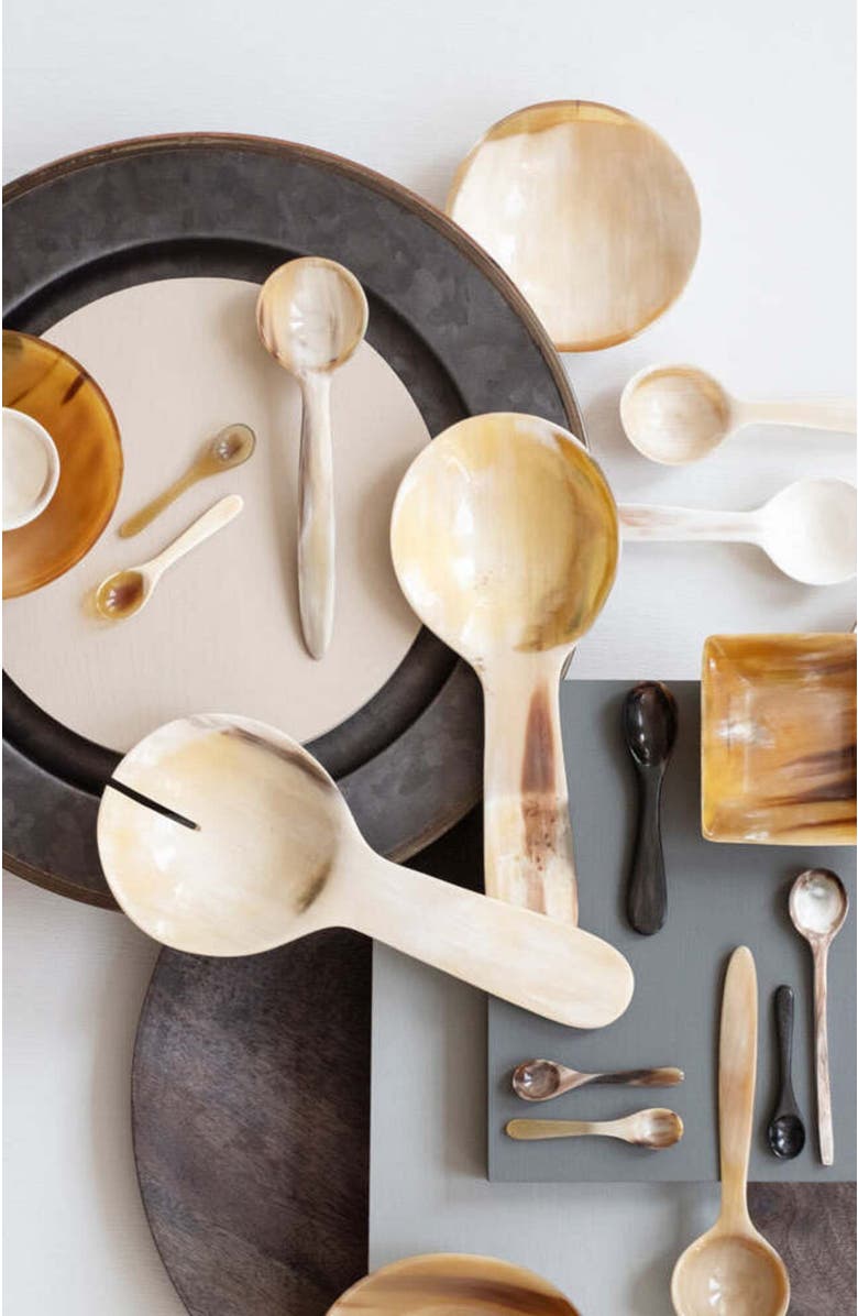 Maadili Collective Round Horn Bowl, Alternate, color, Black