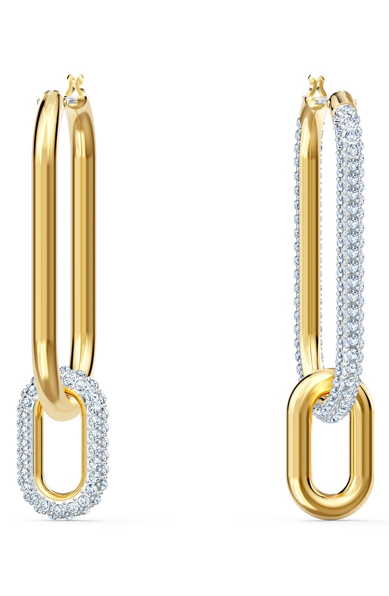 Swarovski Time Asymmetrical Hoop Earrings, Alternate, color, 