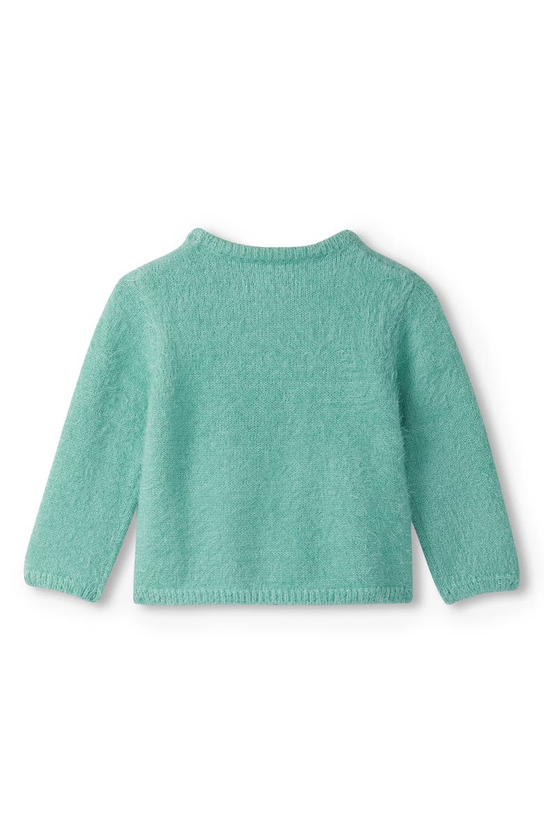 Hatley Furry Polar Bear Sweater, Alternate, color, Green