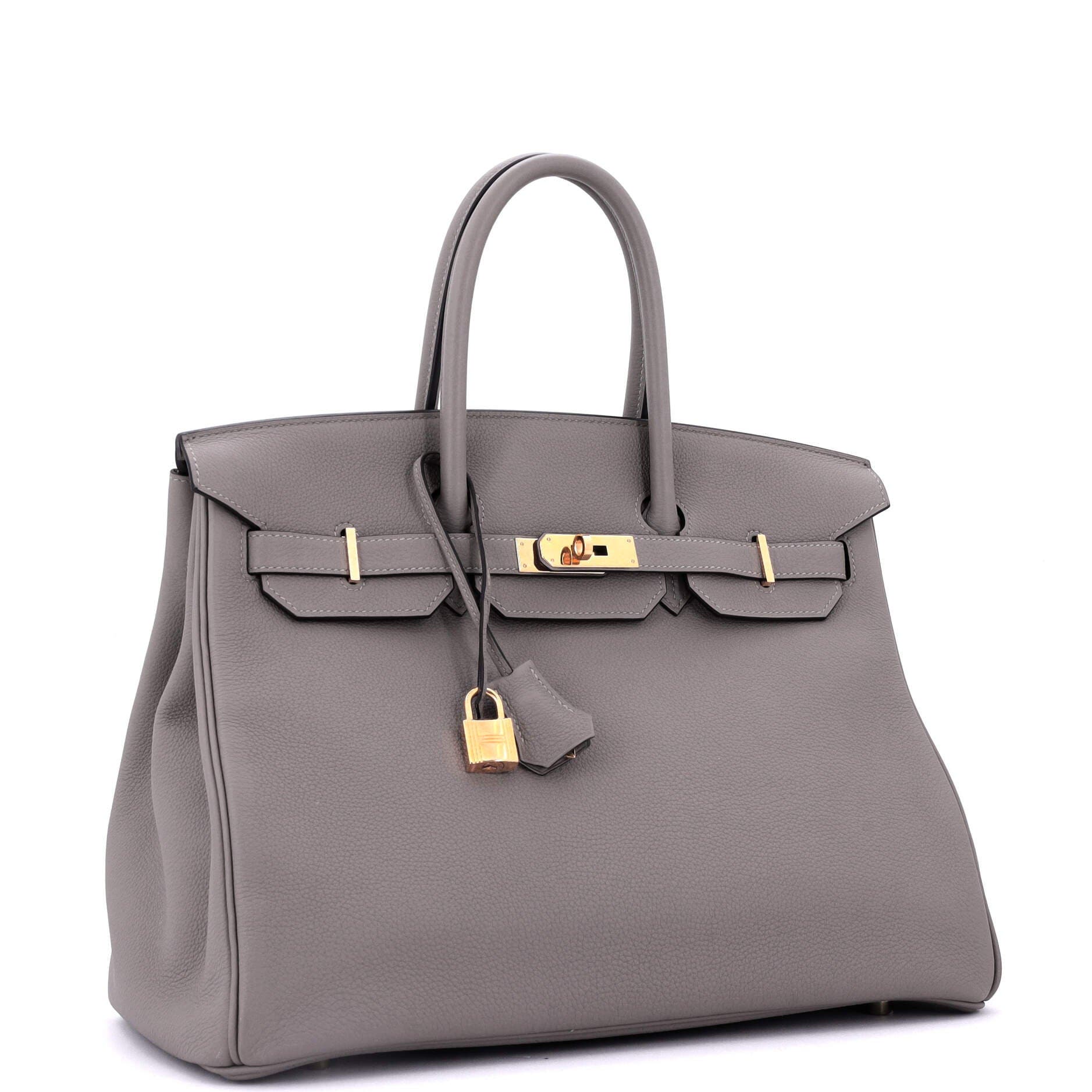 Pre-Owned Hermes Birkin Handbag Grey Togo with Gold Hardware 35, Alternate, color, Etain