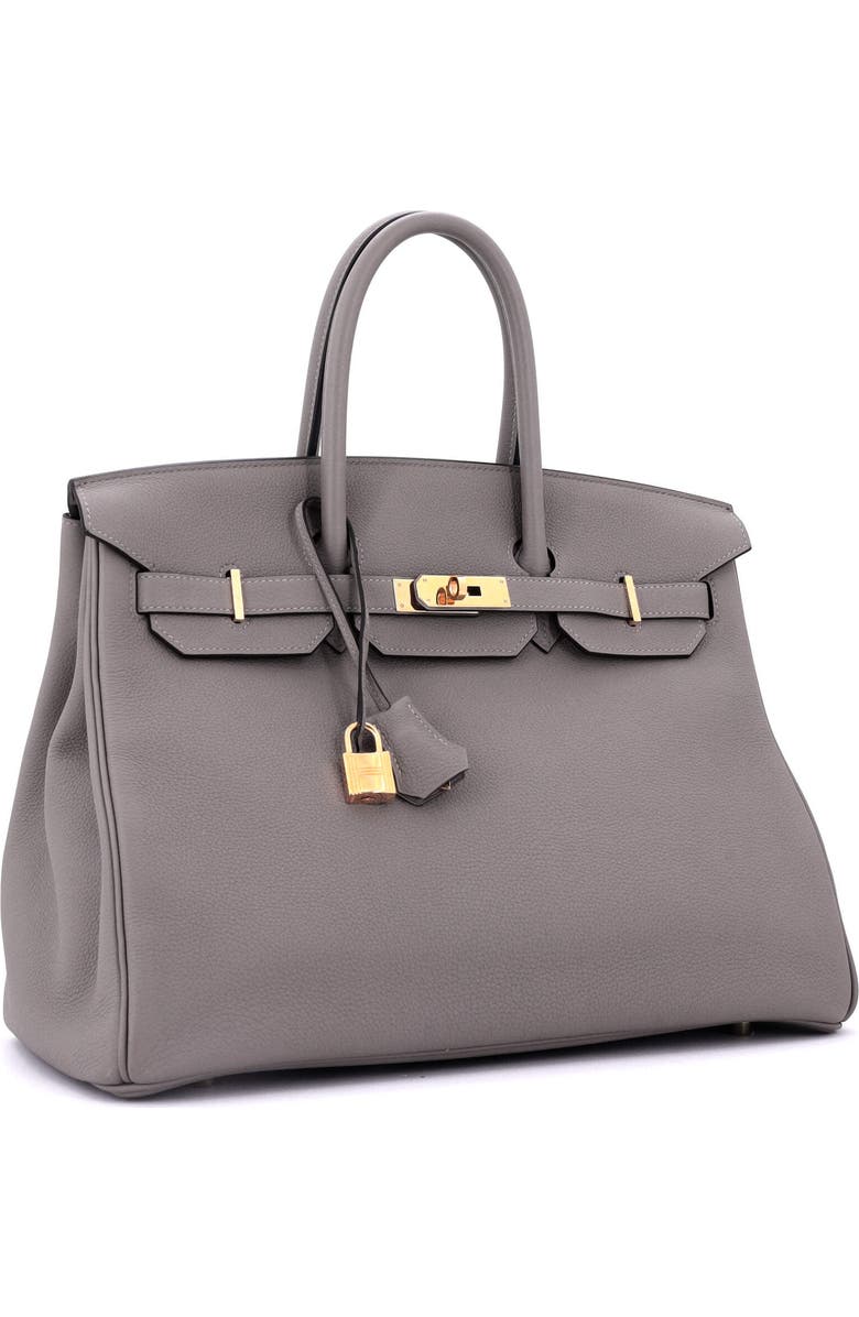Pre-Owned Hermes Birkin Handbag Grey Togo with Gold Hardware 35, Alternate, color, Etain