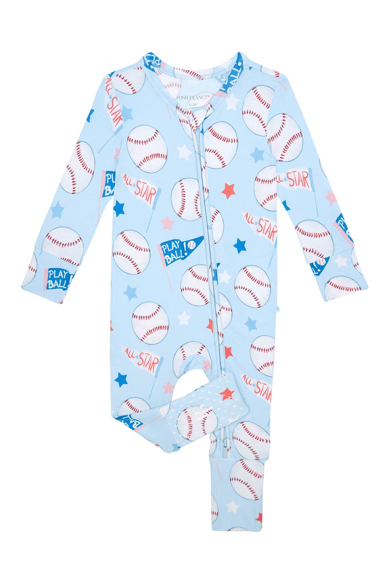 Fitted Convertible One-Piece Pajamas, Main, color, BLUE
