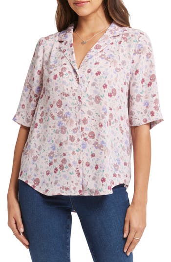 Nydj Gabrielle Floral Print Camp Shirt