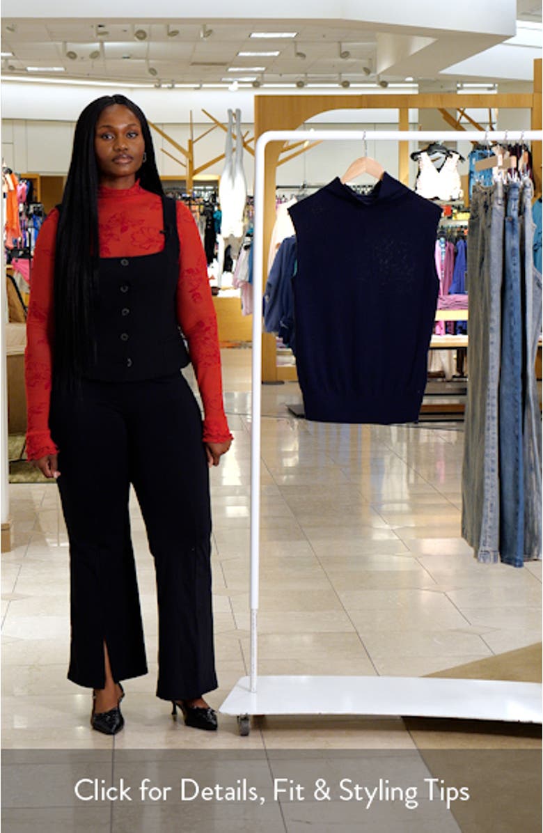 Harper Funnel Neck Sleeveless Wool Sweater, sales video thumbnail