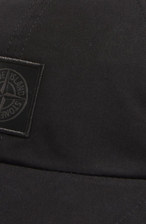 Stone Island Ghost Compass Logo Patch Baseball Cap In Black