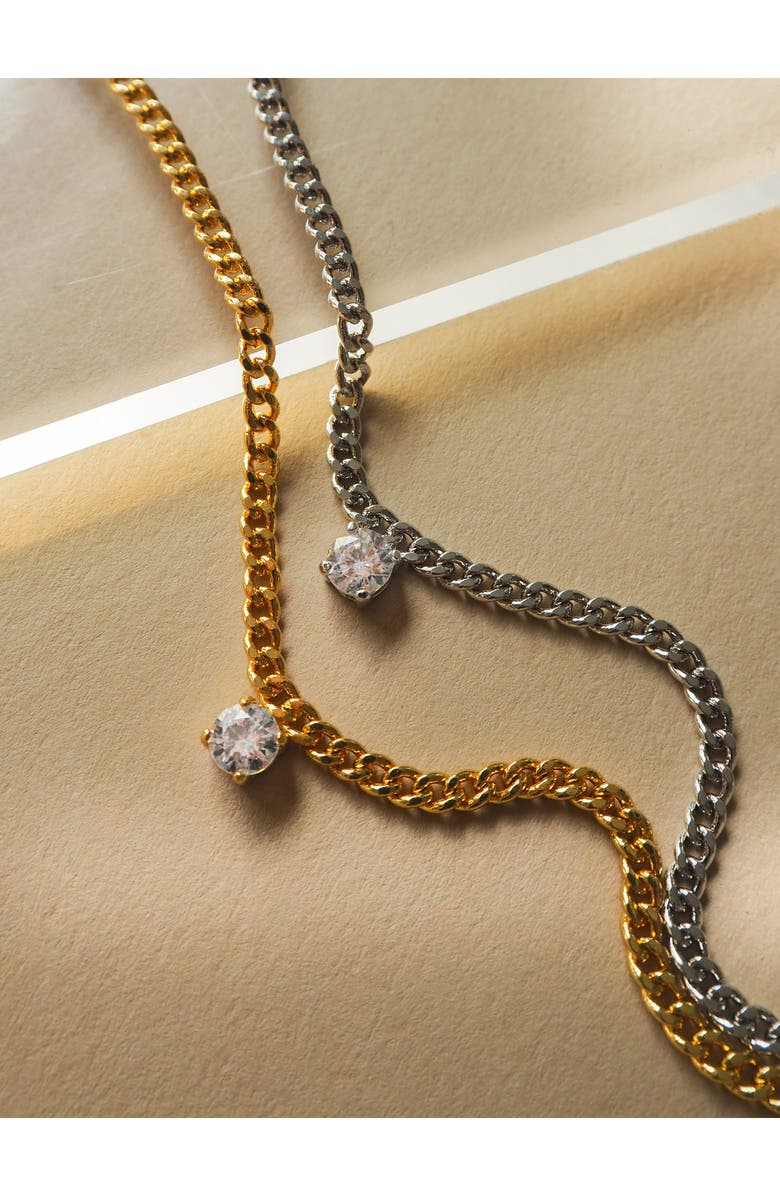 Luv AJ Cubic Zirconia Solitaire Necklace, Alternate, color, 