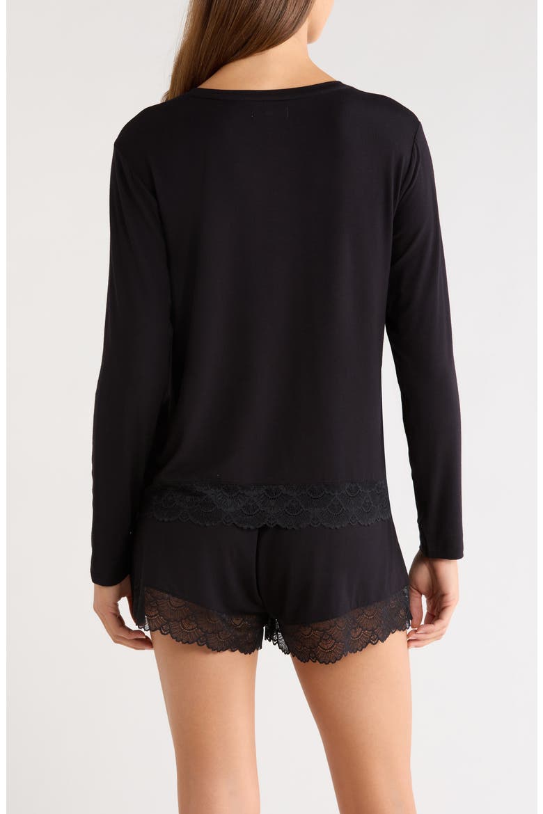 Moonlight Eco Lace Short Pajamas, Alternate, color, BLACK