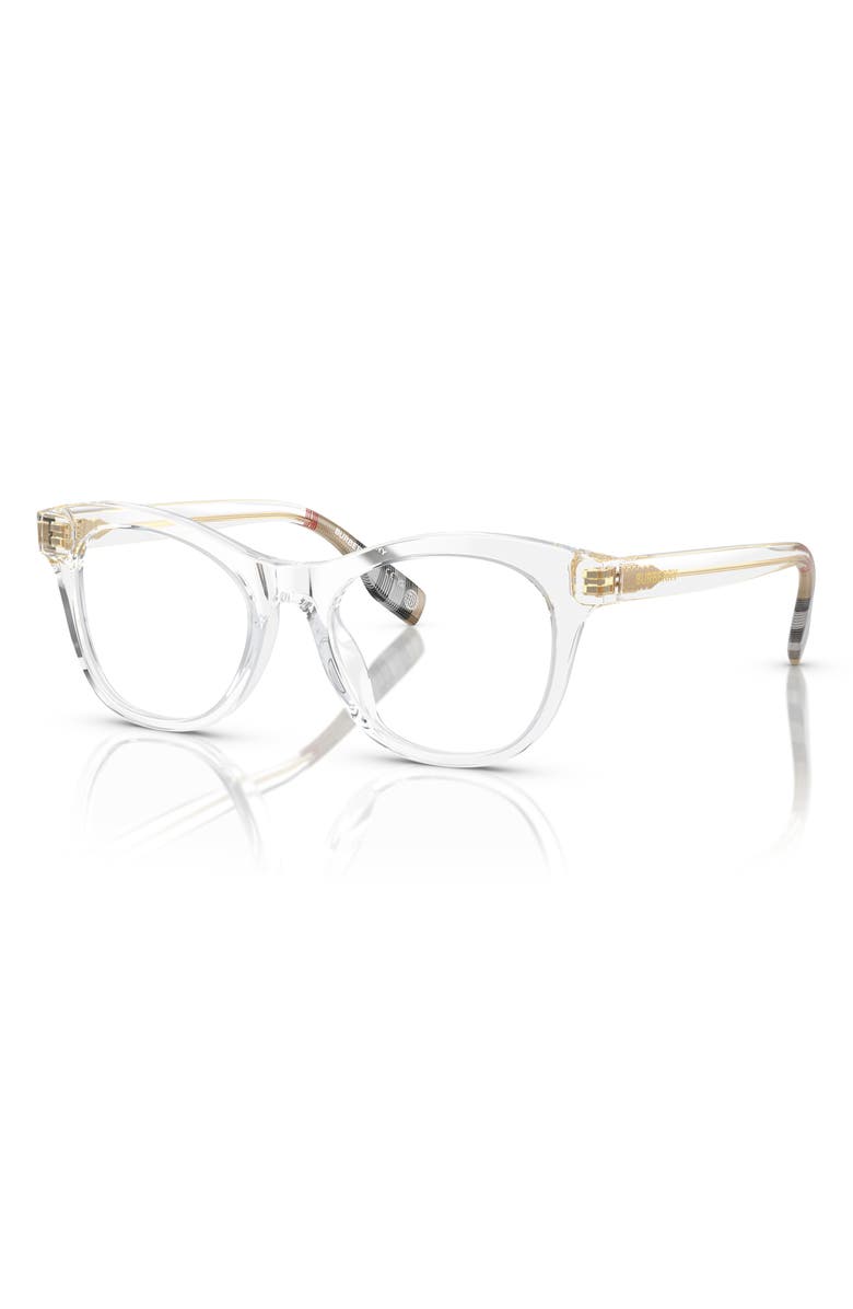 Burberry 44mm Small Cat Eye Optical Glasses, Alternate, color, Transparent / Demo Lens