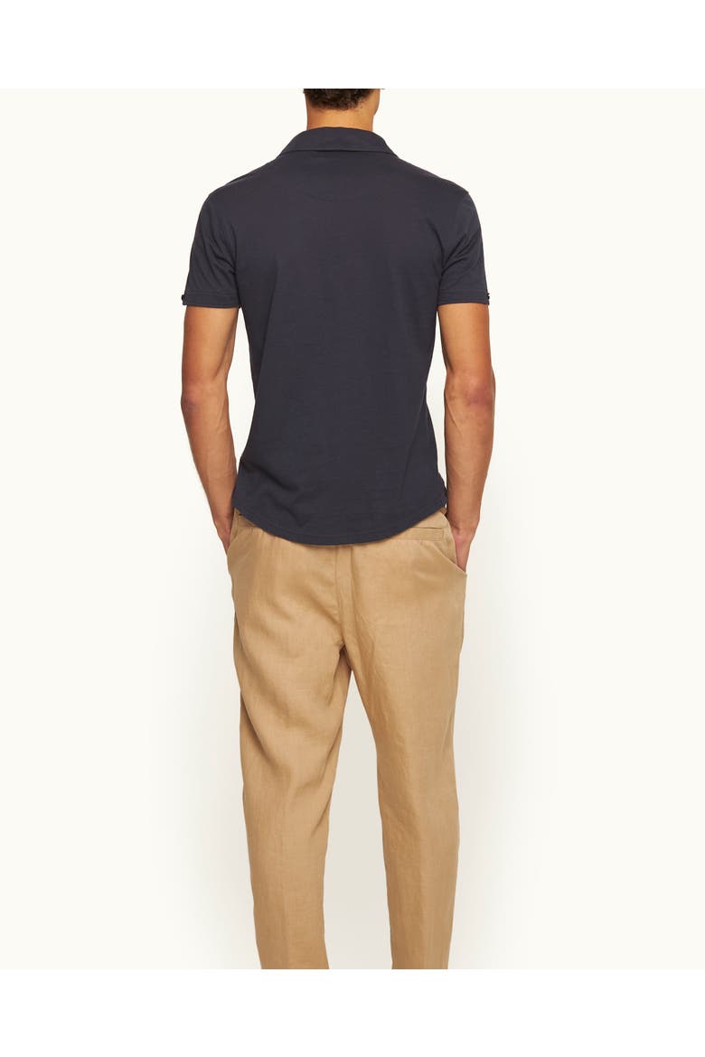 Sebastian Silk Tailored-Fit Polo Shirt, Alternate, color, Night Iris