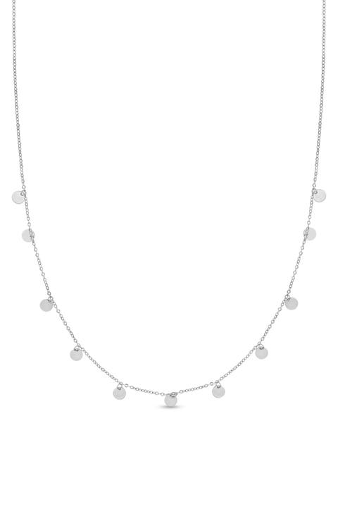 14K Fringe Disc Chain Necklace