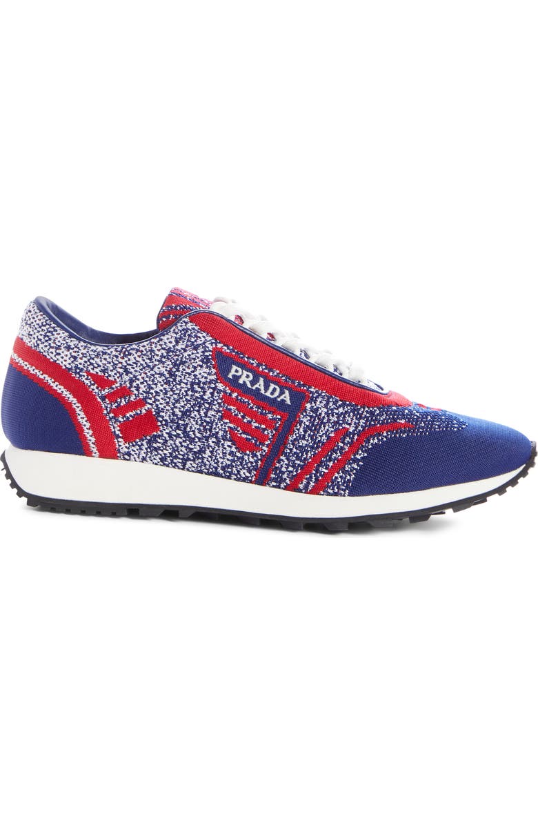 Prada Logo Knit Sneaker, Alternate, color,