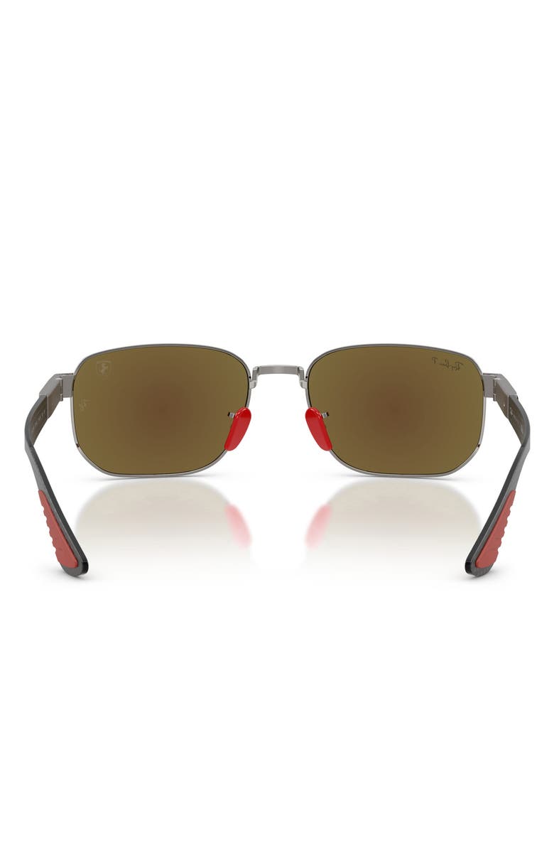 Ray-Ban <p>x Scuderia Ferrari 59mm Polarized Mirrored Irregular Sunglasses</p>, Alternate, color, Gunmetal / Polar Grey