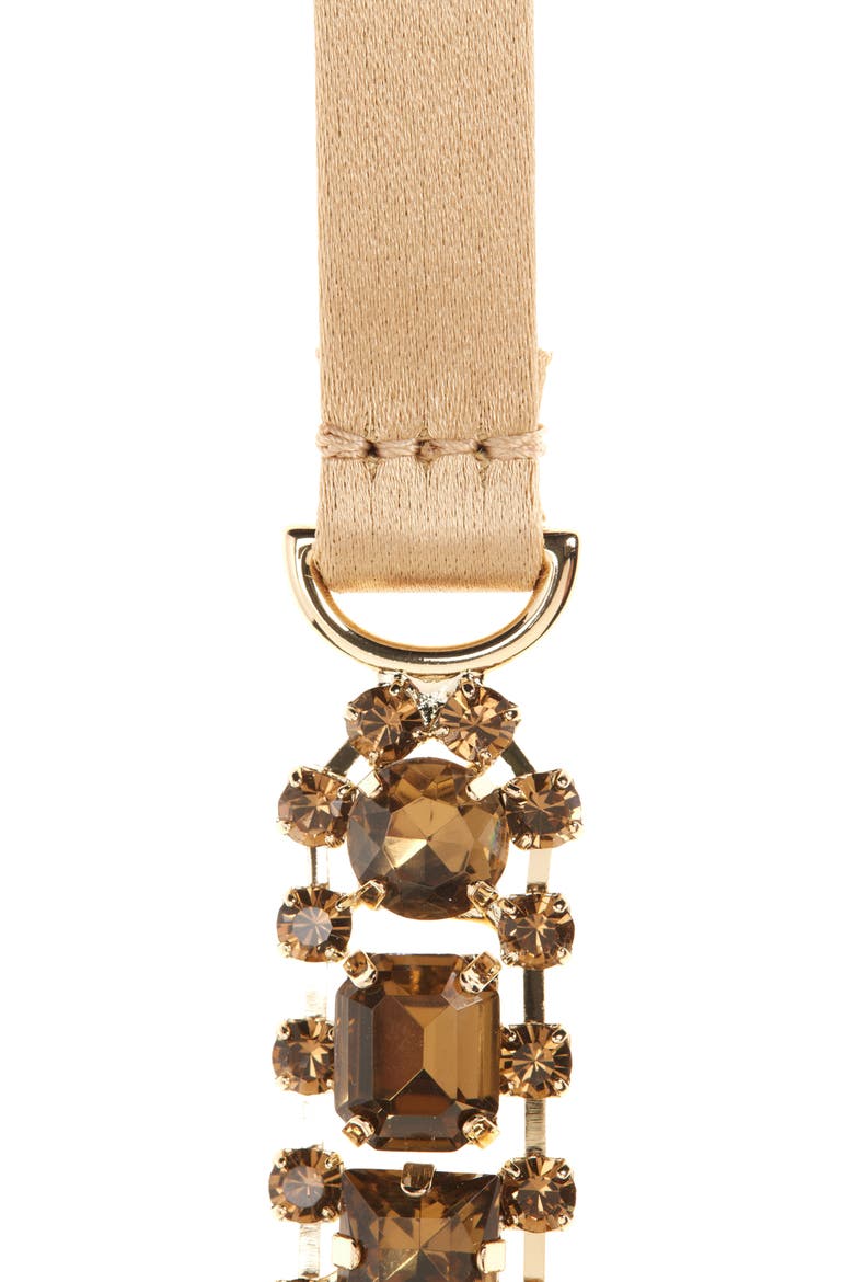 Giora Crystal Embellished Satin Belt, Alternate, color, BRONZE