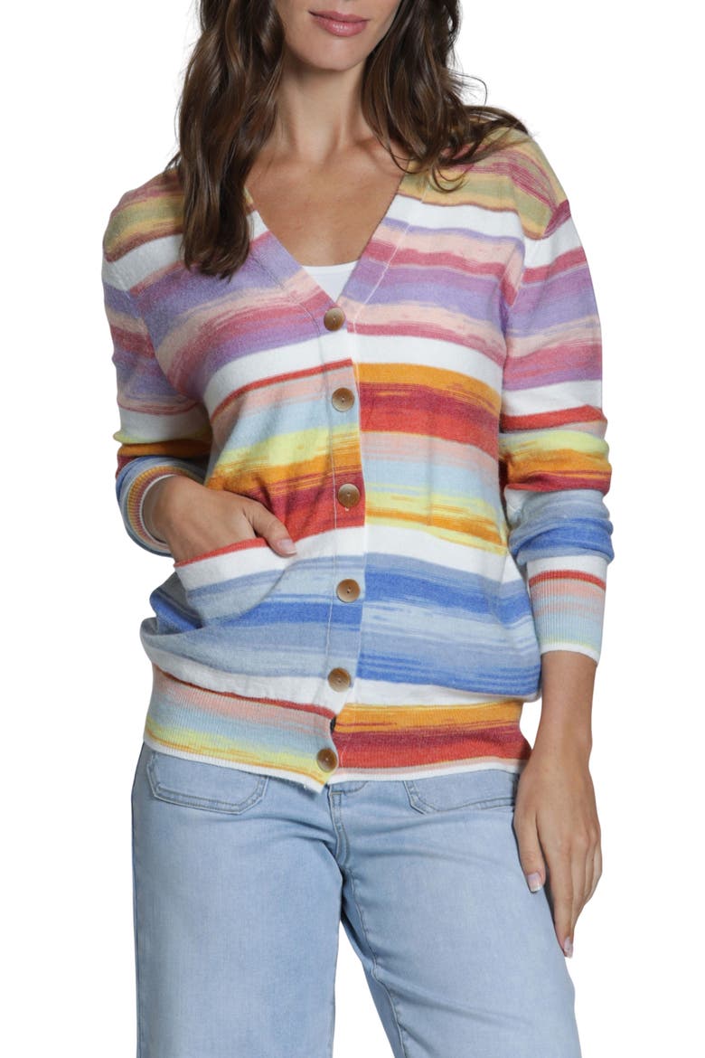 Space Dye Stripe Cardigan, Main, color, BLUE TERRACOTTA MULTI