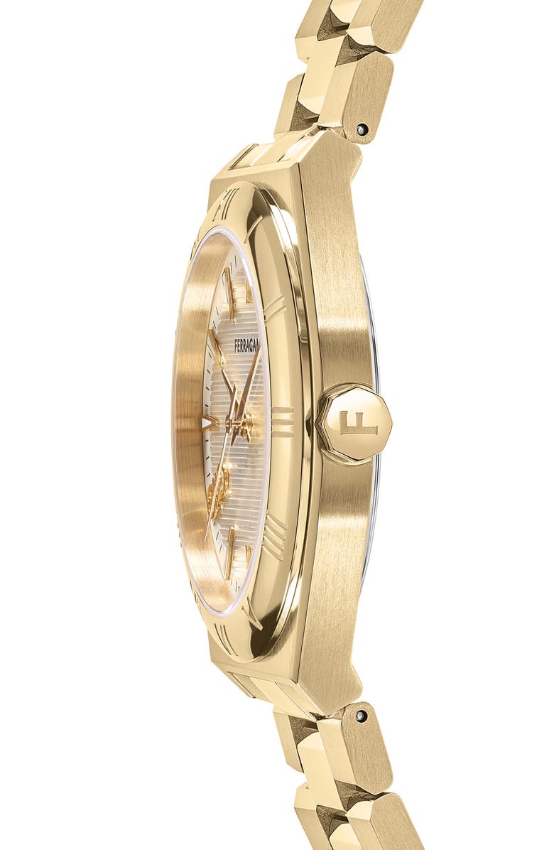FERRAGAMO Vega Upper East Bracelet Watch, 40mm, Alternate, color, Ip Yellow Gold