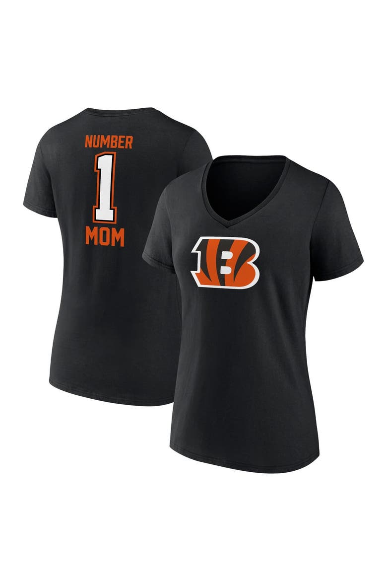 Women's Fanatics Branded Black Cincinnati Bengals Mother's Day V-Neck T-Shirt, Main, color, Black