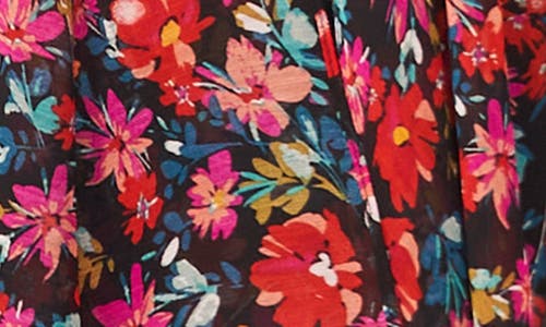 Chaus Floral Button Front Tie Waist Dress In Multi
