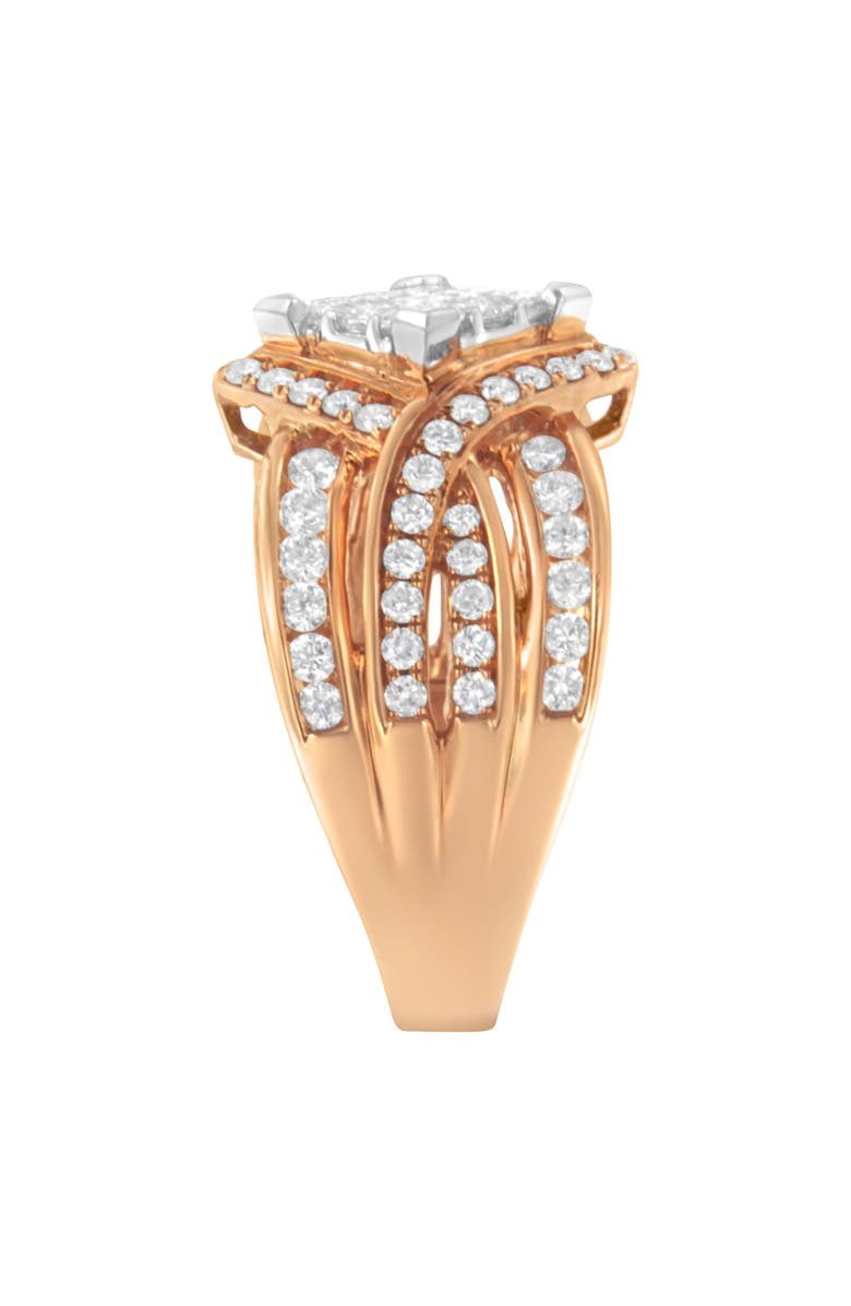Haus of Brilliance Two-Tone 10KT Gold 1 1/2 cttw Diamond Bypass Cocktail Ring, Alternate, color, White