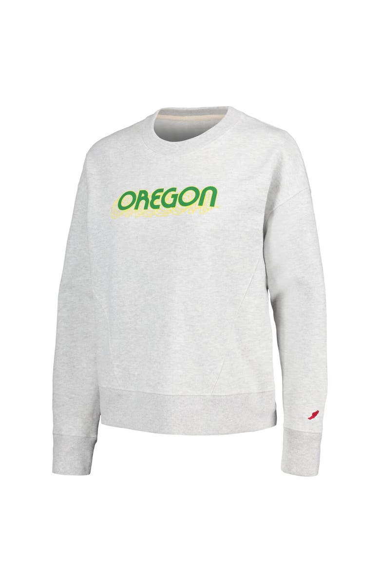 LEAGUE COLLEGIATE WEAR Women's League Collegiate Wear Ash Oregon Ducks Boxy Pullover Sweatshirt, Alternate, color, Ash