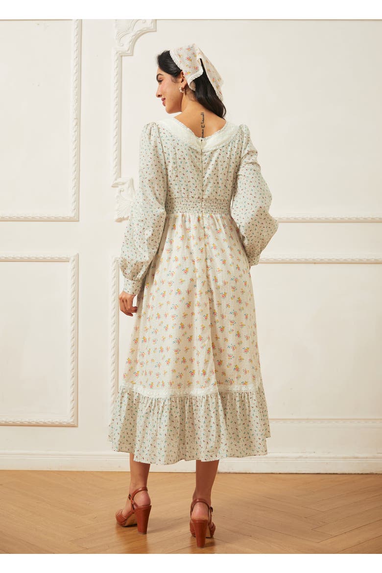 Rose Lace-Up Midi Dress, ModCloth x Gunne Sax, Alternate, color, Mia Bouquet