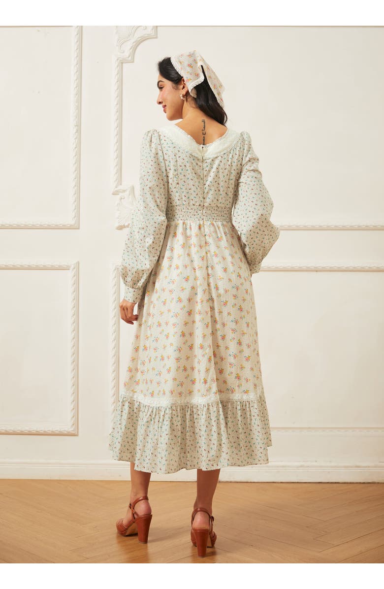 ModCloth Rose Lace-Up Midi Dress, ModCloth x Gunne Sax, Alternate, color, Mia Bouquet