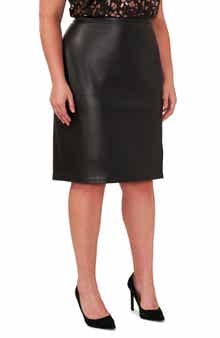 Halogen® Seamed Faux Leather Skirt