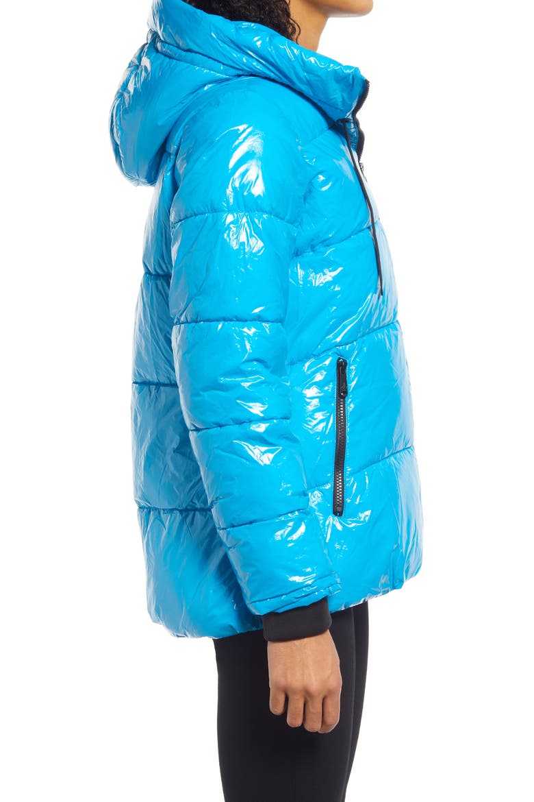 Water Repellent Puffer Jacket, Alternate, color, AZURE BLUE