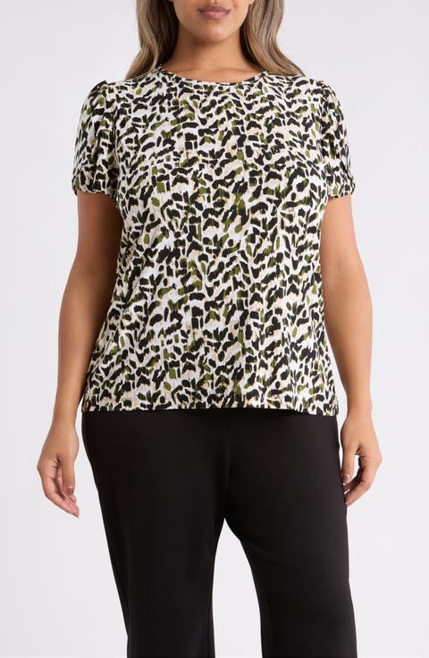 Animal Spot Tulip Sleeve Top