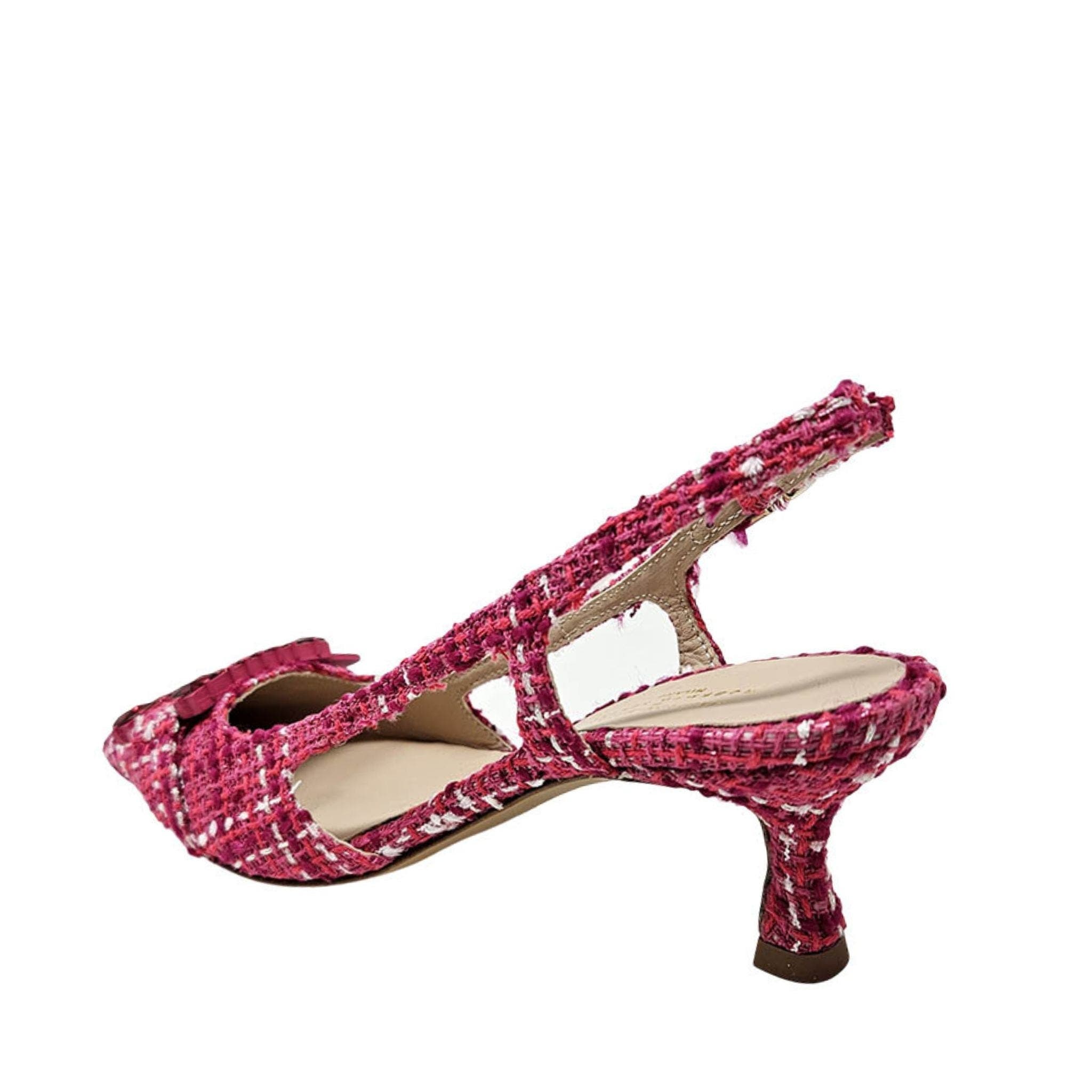 Crystal-Embellished Buckle Slingback Pumps, Alternate, color, Cherry