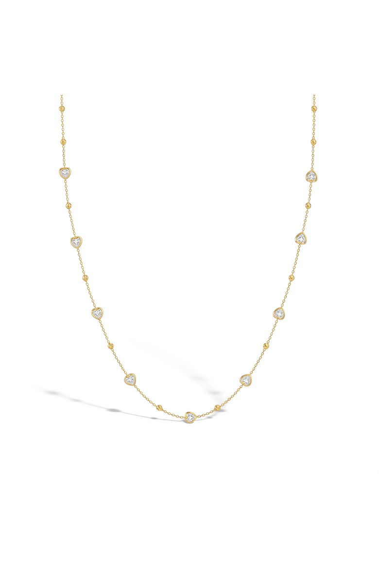 Polished Heart Station Women's Necklace, Main, color, Gold