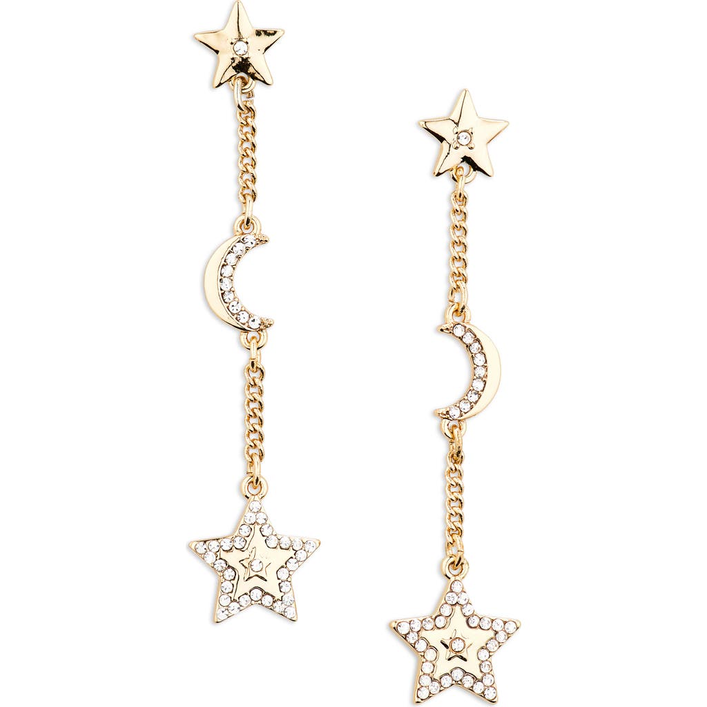 Karl Lagerfeld Star & Moon Linear Drop Earrings