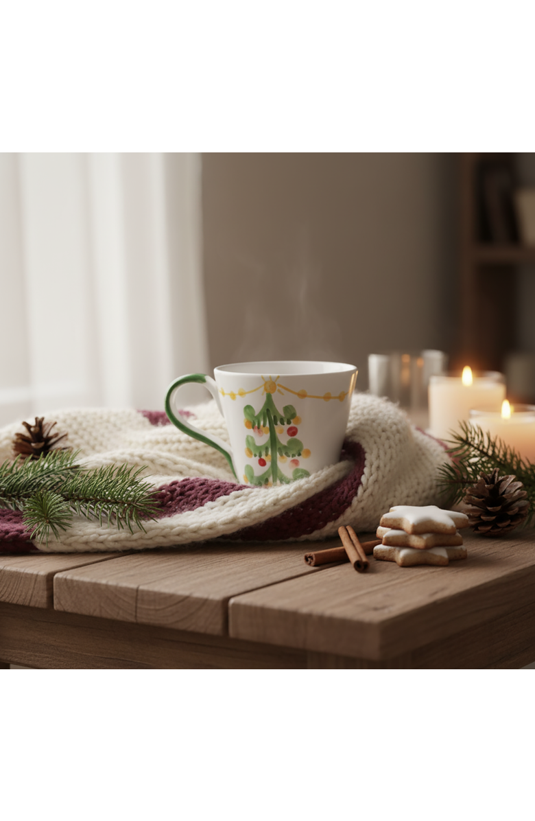 LA GABBIANELLA Magia (Christmas Tree) Mug, Alternate, color, White