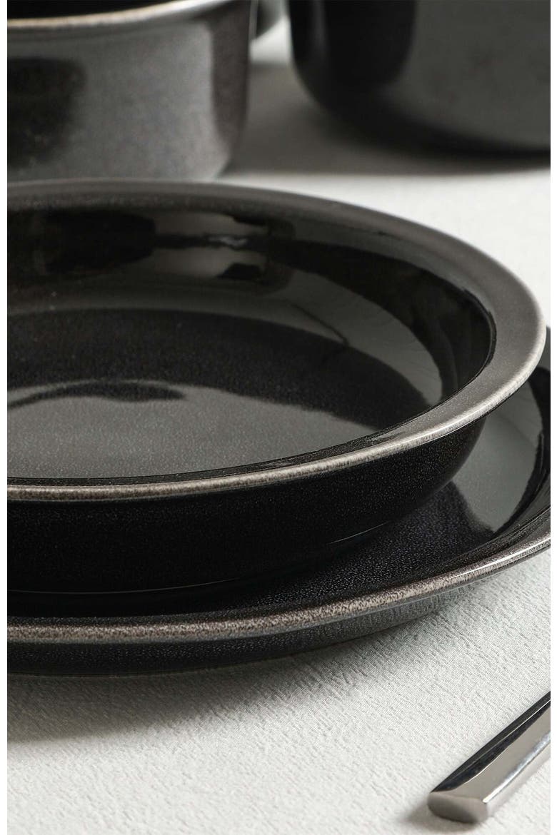 Slate Stoneware 12-Piece Dinnerware Set, Alternate, color, Black
