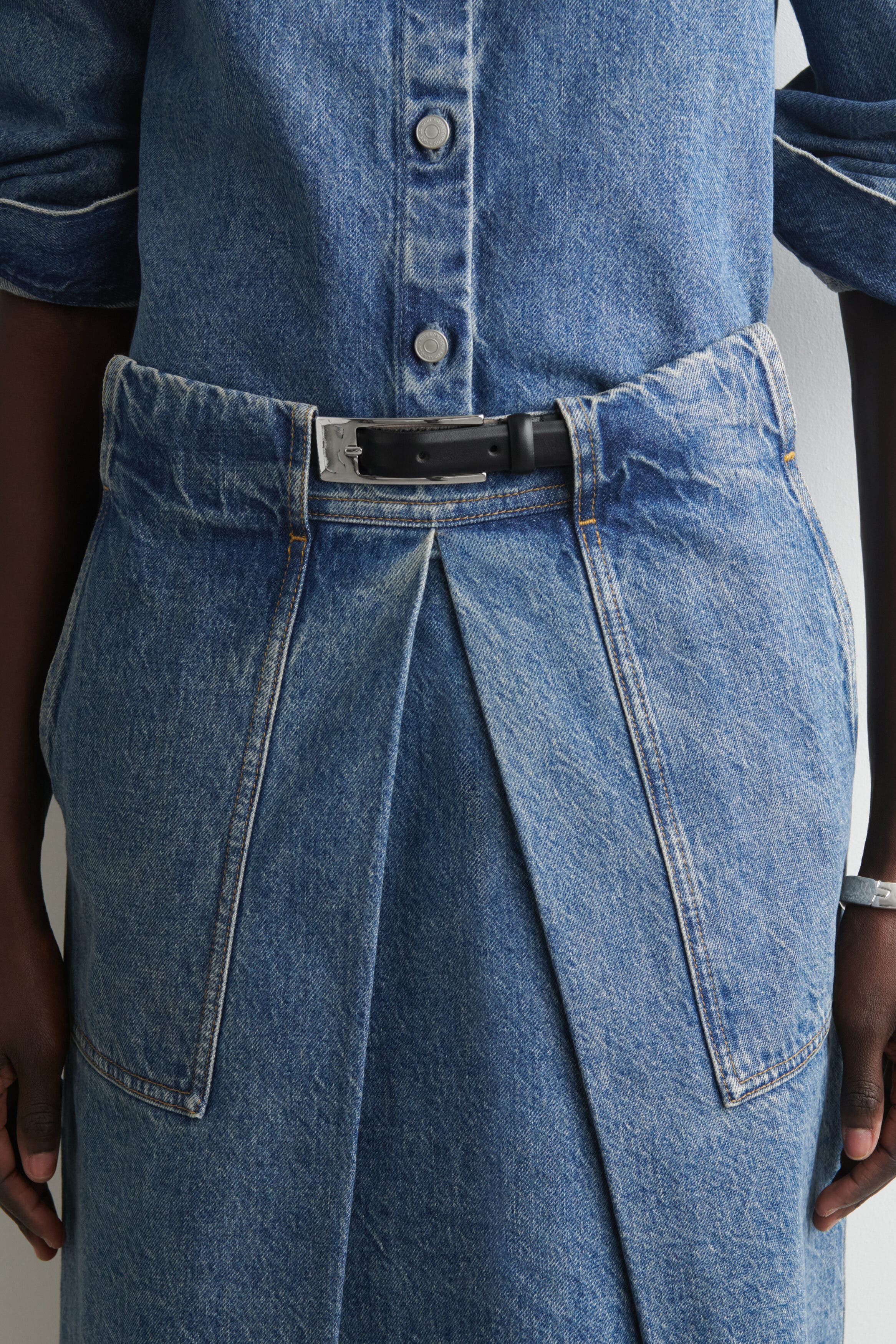 Denim A-Line Utility Skirt - image 2
