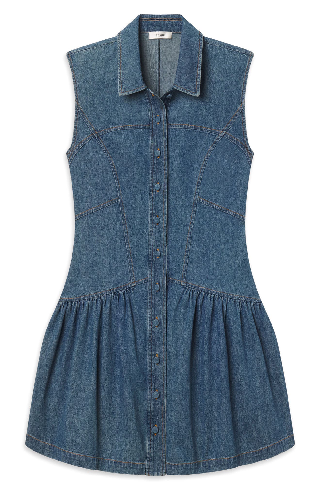 denim shirt dress sleeveless womens Women's Sleeveless Denim Shirt Dress Button Down Jean Dress with Waist Belt, C