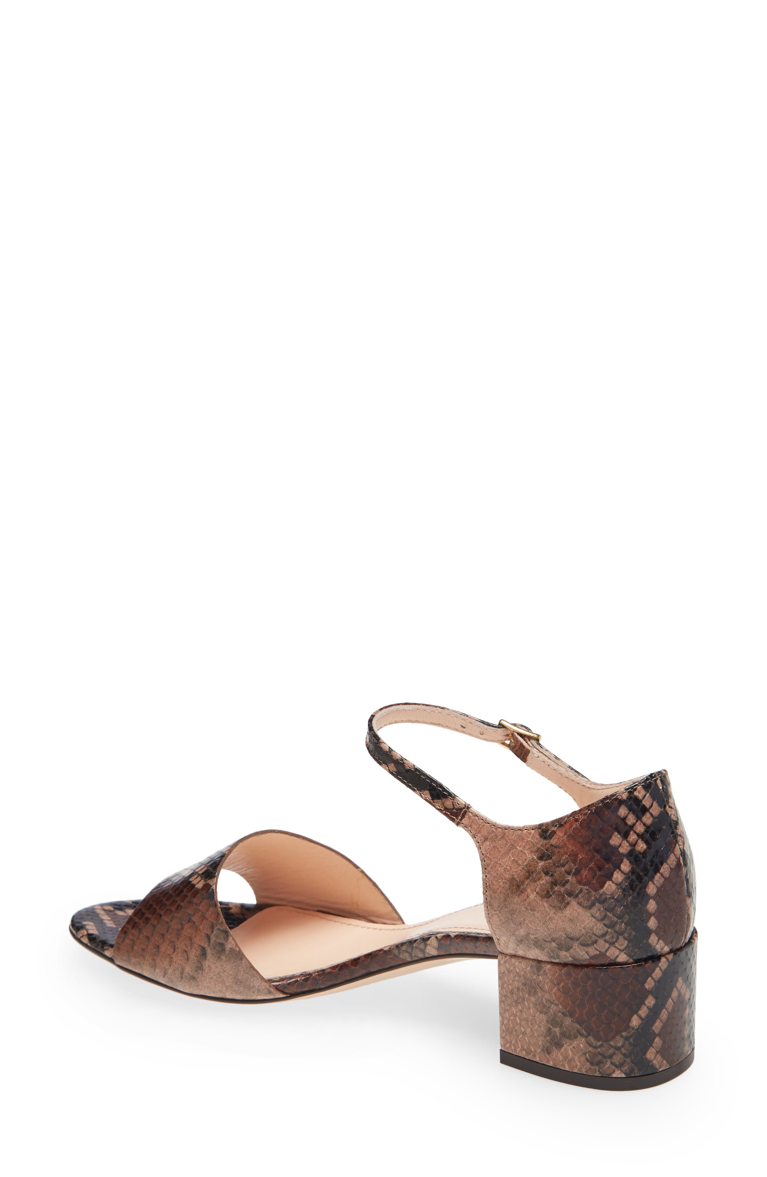 AGL Snake Embossed Block Heel Sandal, Alternate, color, 