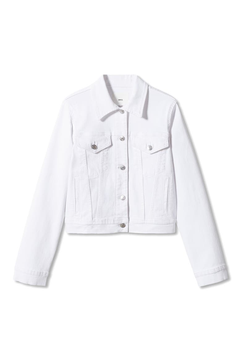 Stretch Denim Jacket, Alternate, color, WHITE