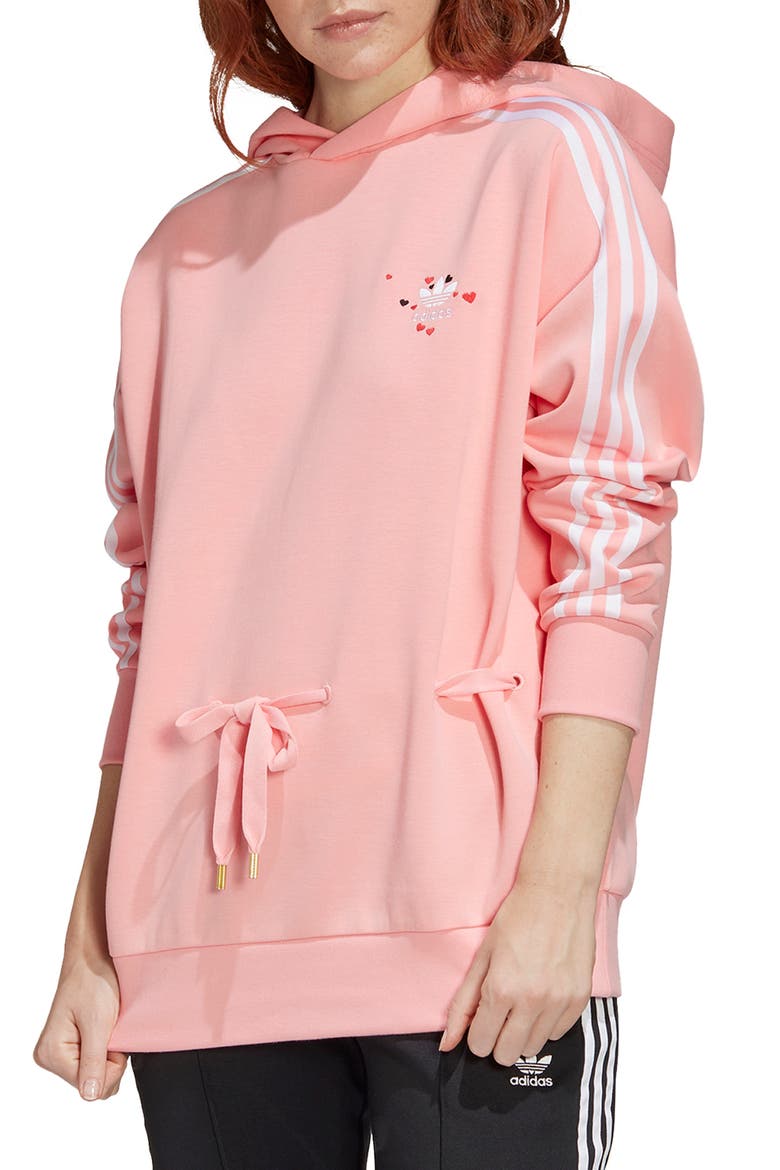 Embroidered Heart Hoodie, Main, color, GLORY PINK