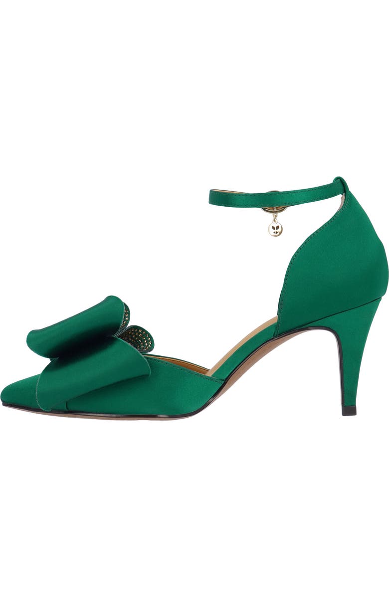 J. Reneé Pammie Ankle Strap Bow Pump, Alternate, color, Emerald