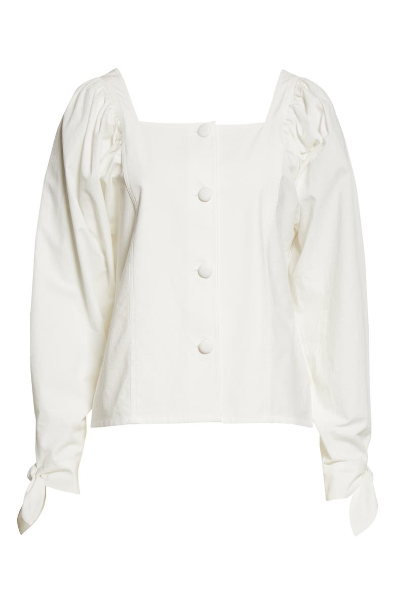 MILLE Alma Square Neck Cotton Blouse, Alternate, color,