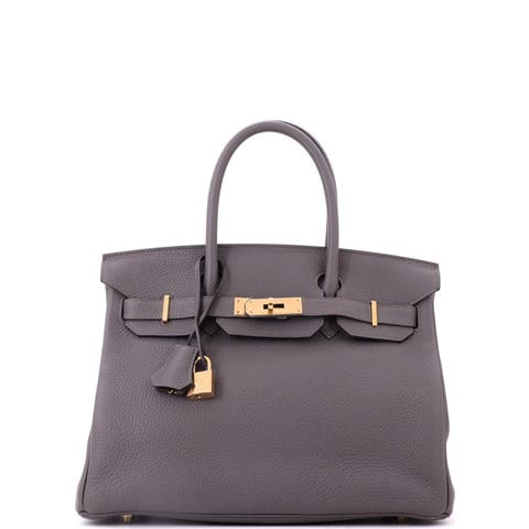Birkin Handbag Grey Togo with Gold Hardware 30