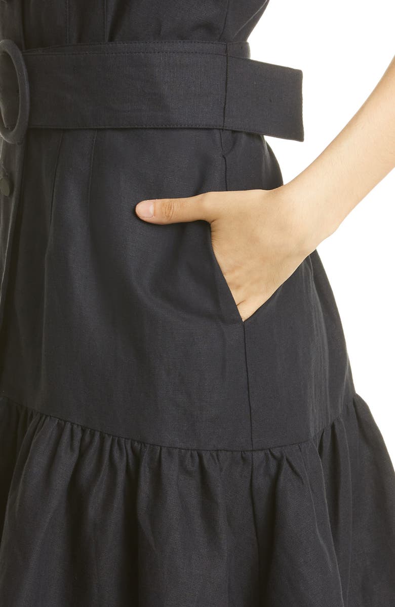 Ted Baker London Yazmino Linen Blend Tiered Ruffle Dress, Alternate, color,