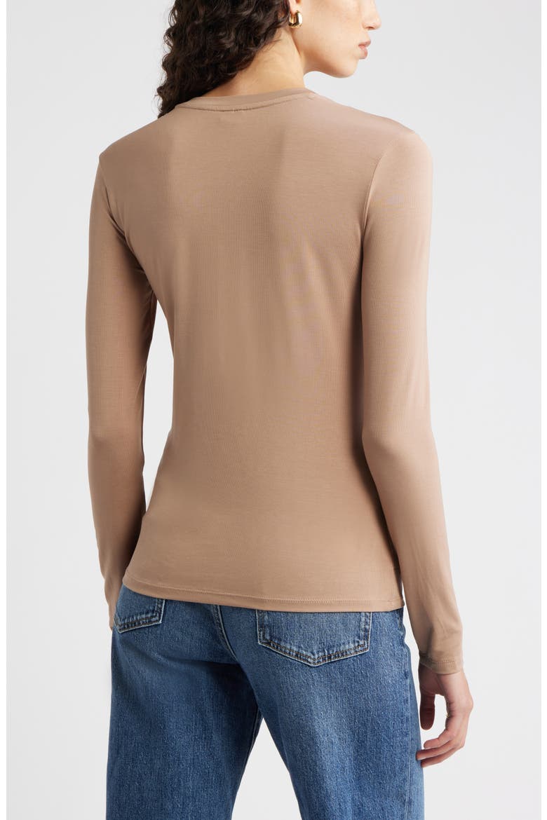Long Sleeve Crewneck T-Shirt, Alternate, color, TAN PORTABELLA
