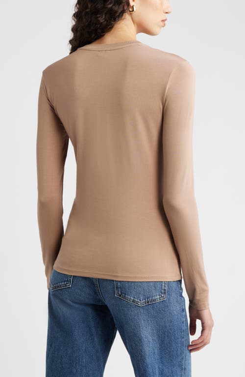 Nordstrom Long Sleeve Crewneck T-shirt In Brown