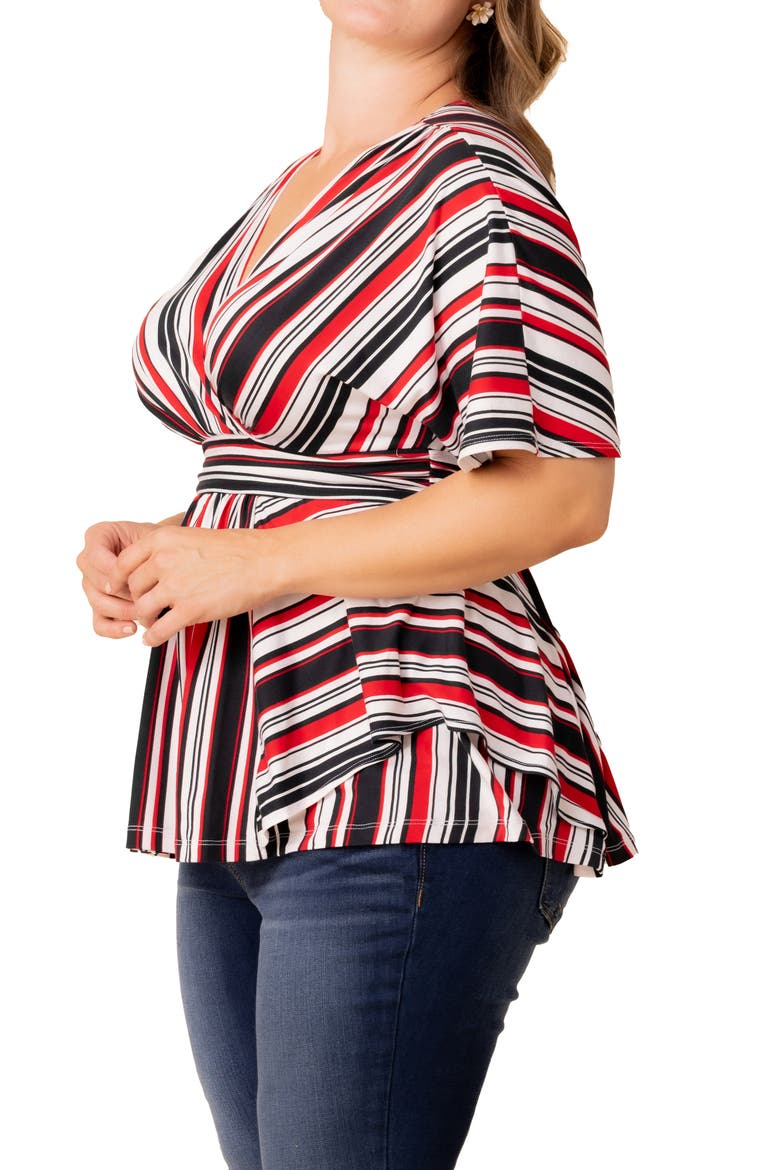 Boulevard Stripe Knit Top, Alternate, color, RED WHITE & BLACK