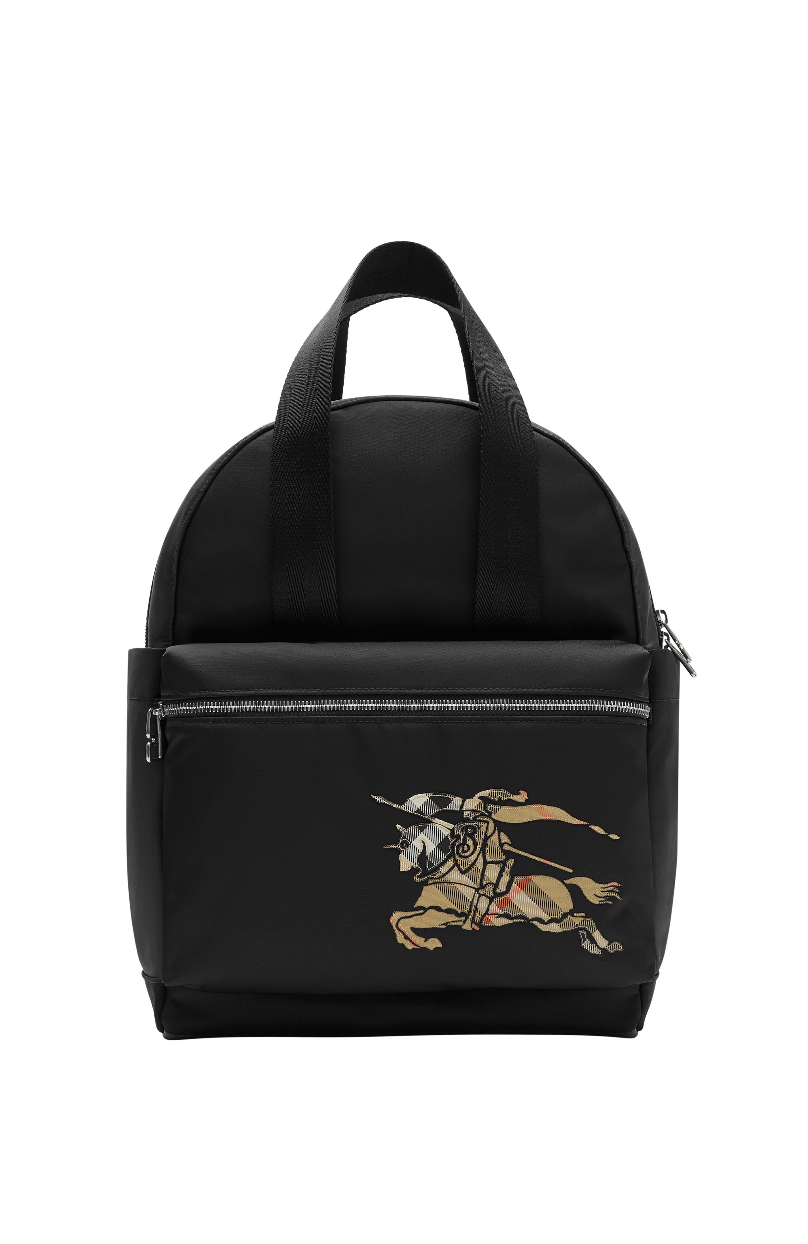 Burberry EKD Check Nylon Baby Changing Backpack, Main, color, Black