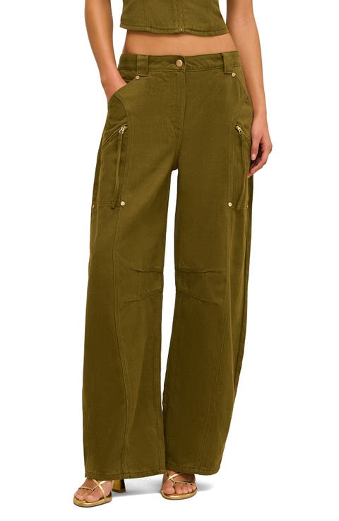 Sigrid Twill Barrel Leg Pants