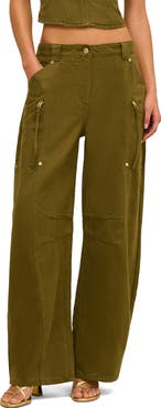 Cult Gaia Sigrid Twill Barrel Leg Pants